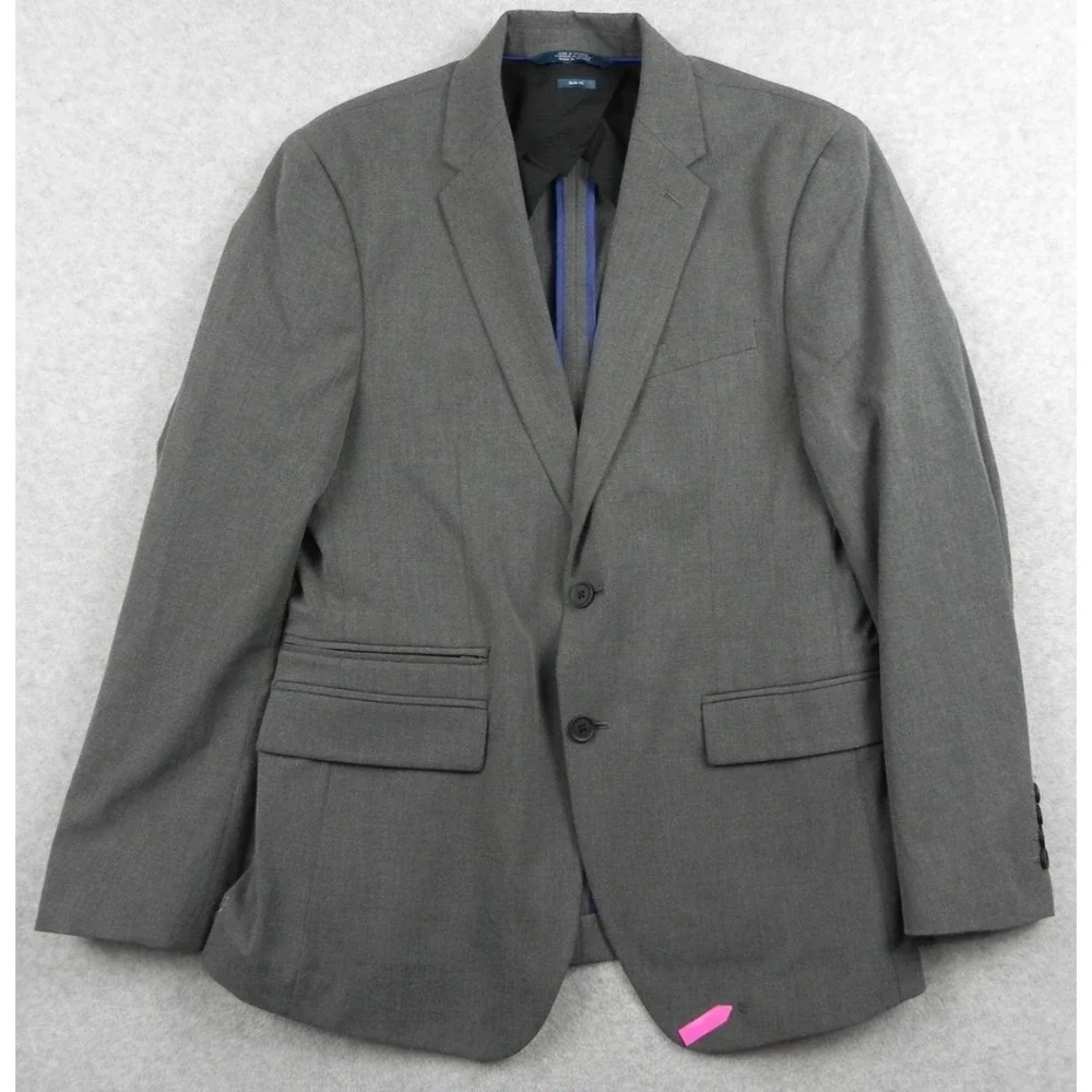 Perry Ellis Blazer‎ Mens 40S Slim Fit 2-Button Suit Jacket Coat Formal Gray